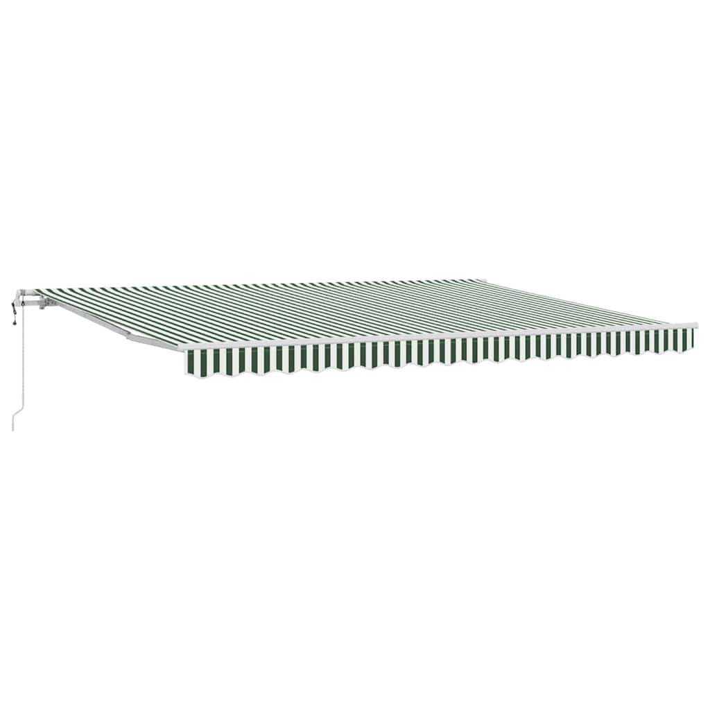Udtrækkelig markise Grøn og Hvid 450 × 350 cm Stof og aluminium