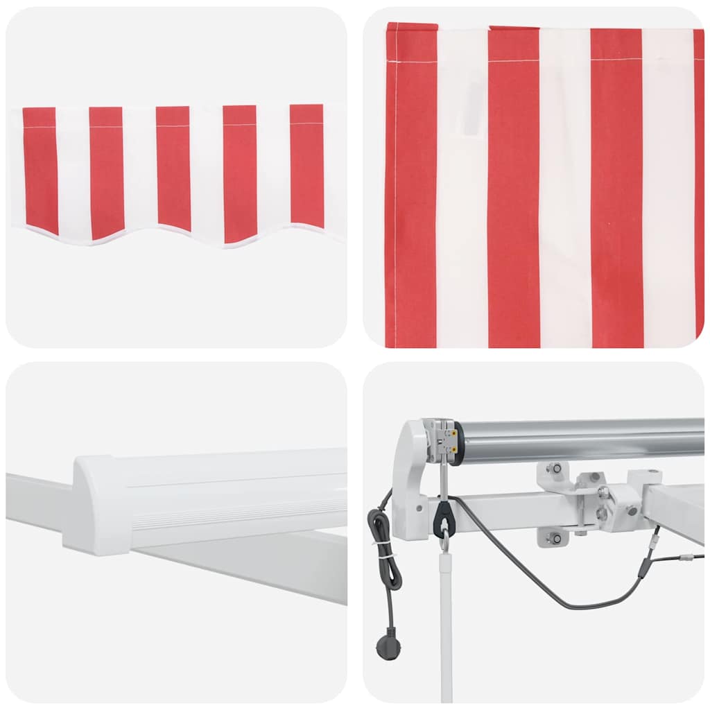 Udtrækkelig markise Rød og Hvid 500 × 300 cm Polyester