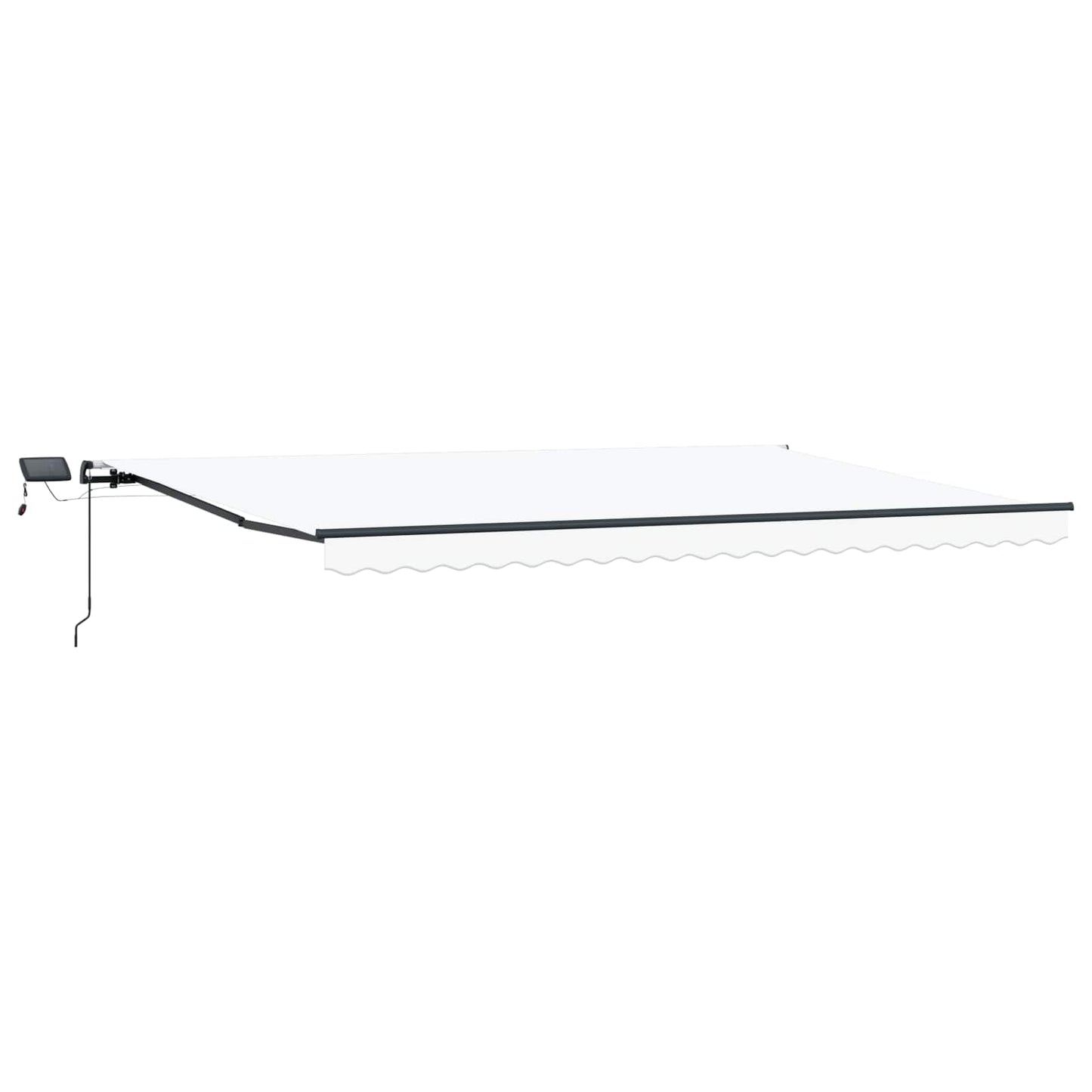 Udtrækkelig markise Hvid 500 × 300 cm Stof og aluminium