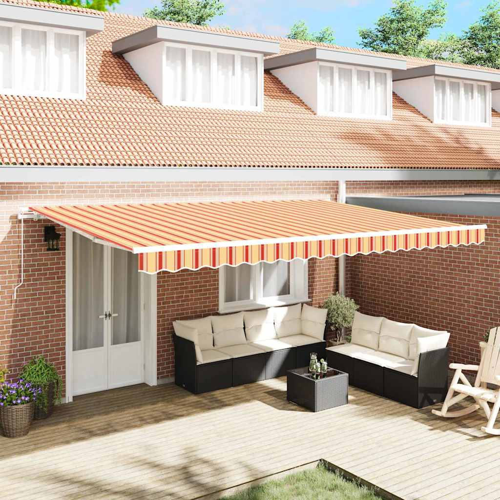 Udtrækkelig markise Gul og orange 500 × 350 cm
