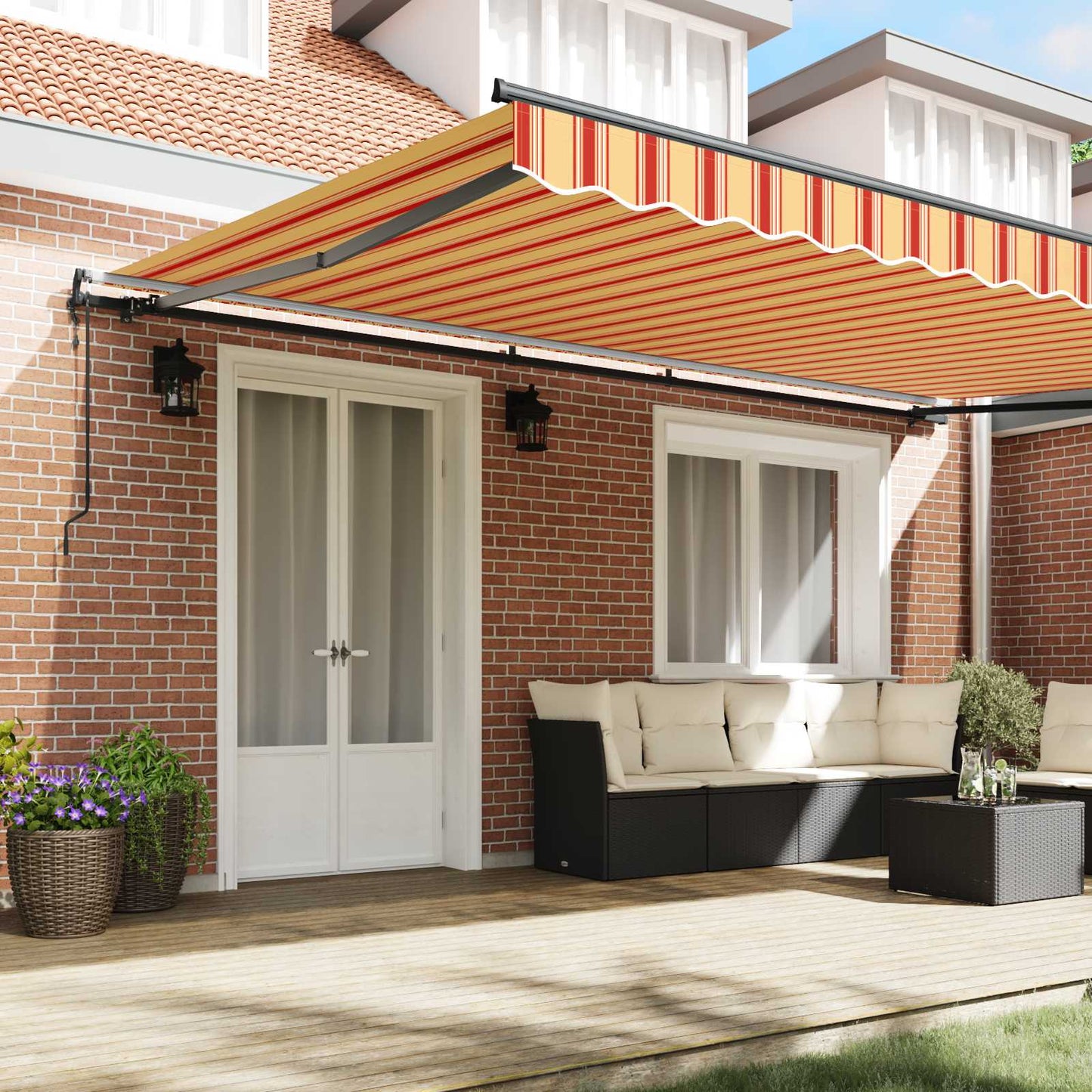 Udtrækkelig markise Gul og orange 500 × 350 cm