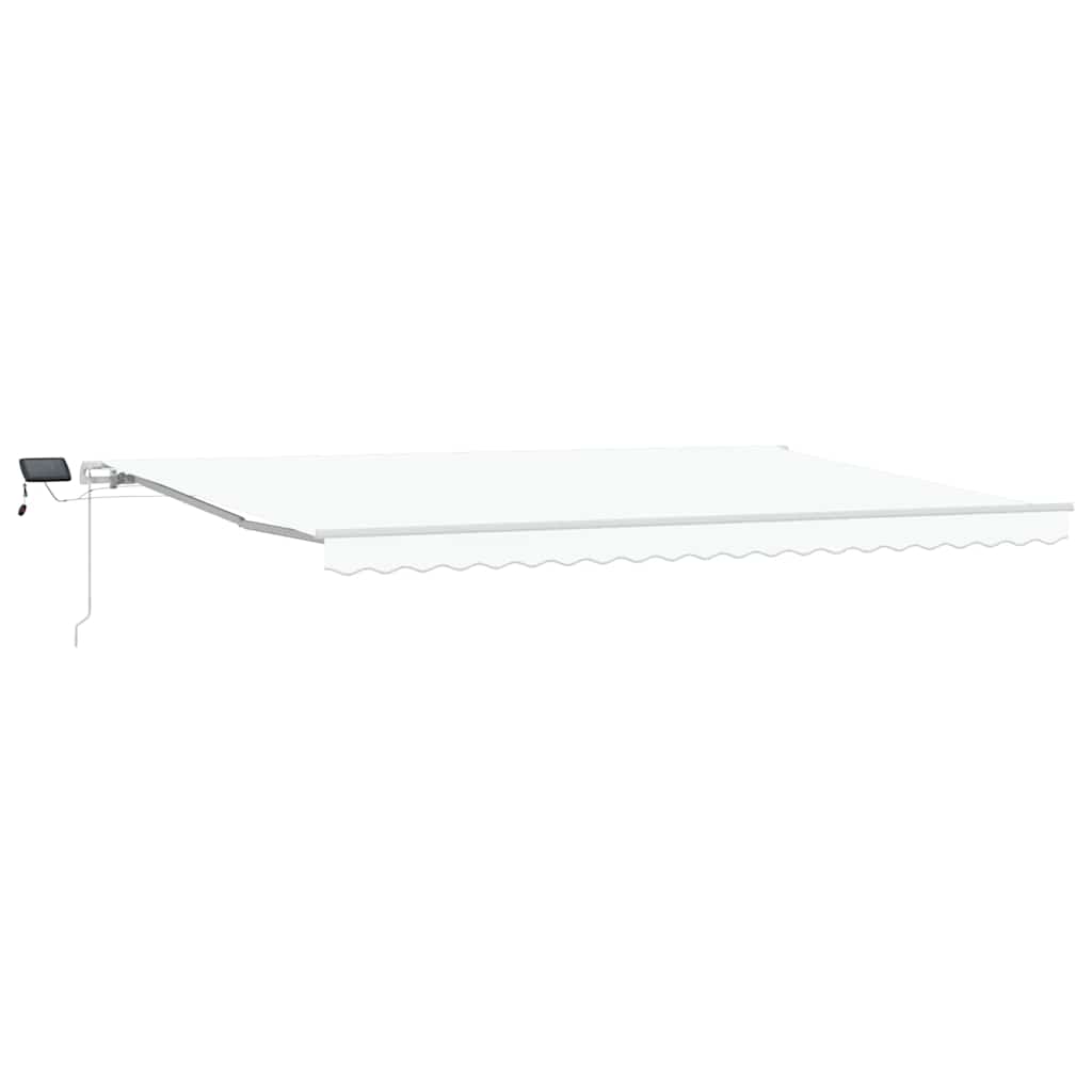 Udtrækkelig markise Hvid 500 × 350 cm Stof og aluminium
