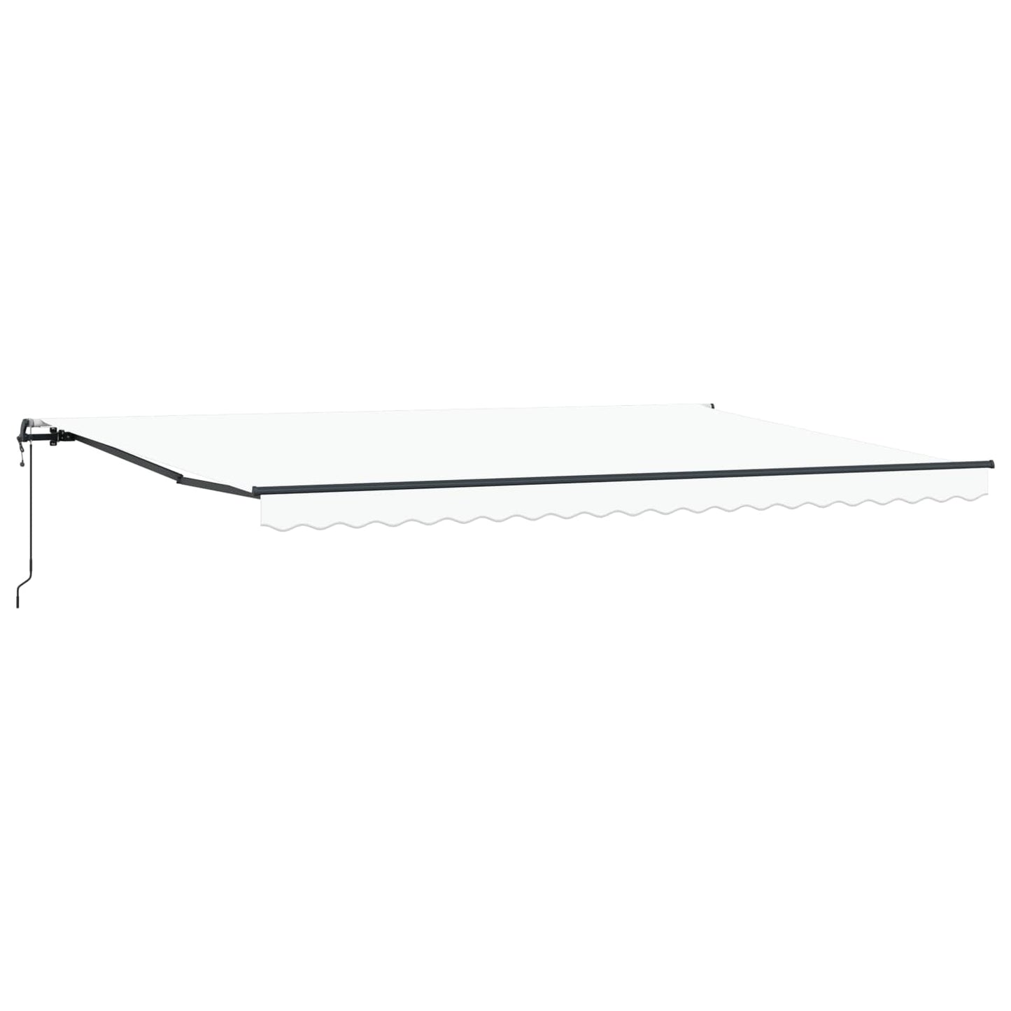 Udtrækkelig markise Hvid 500 × 350 cm Stof og aluminium