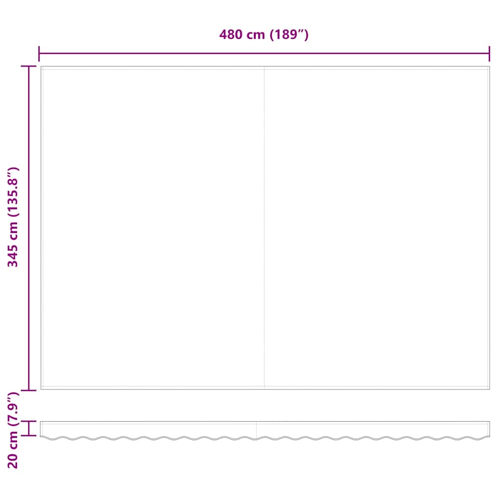 Udtrækkelig markise Flerfarvet 500 × 350 cm
