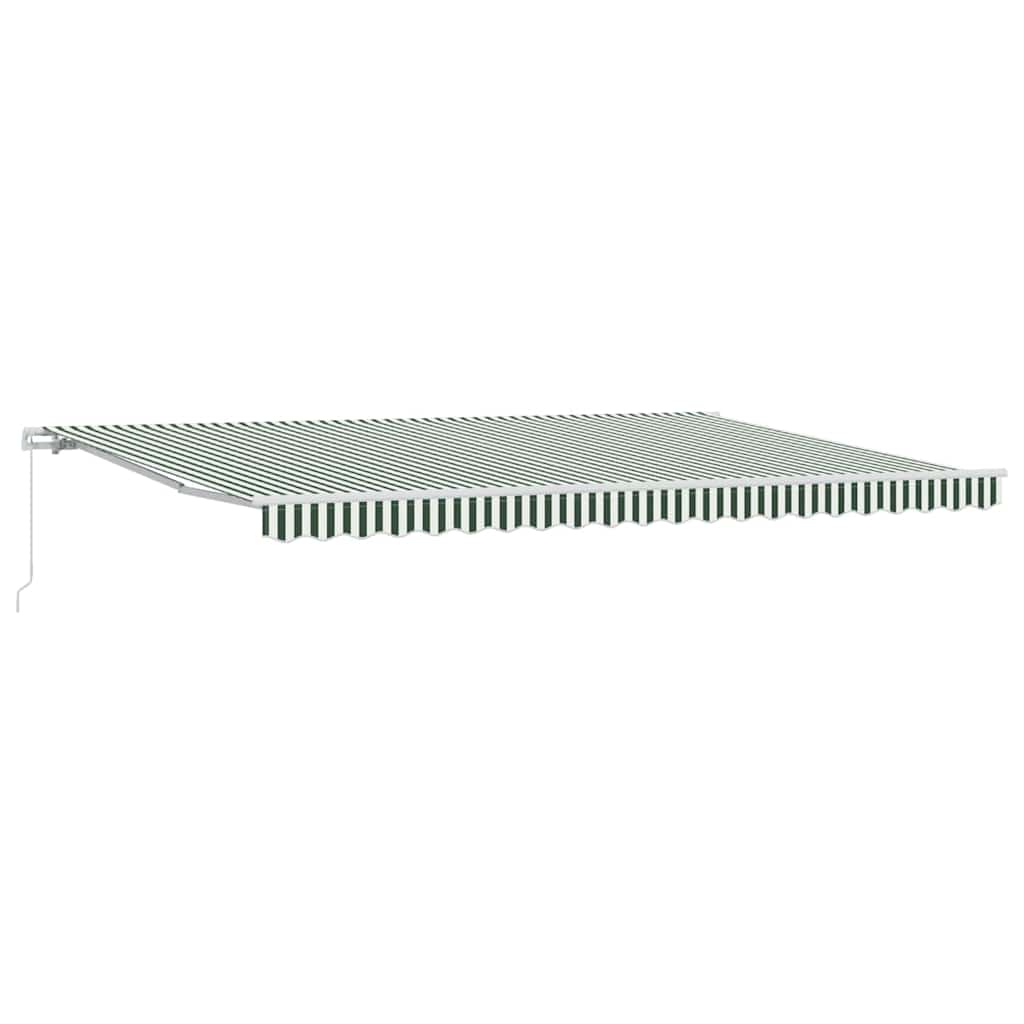 Udtrækkelig markise Grøn og Hvid 500 × 350 cm