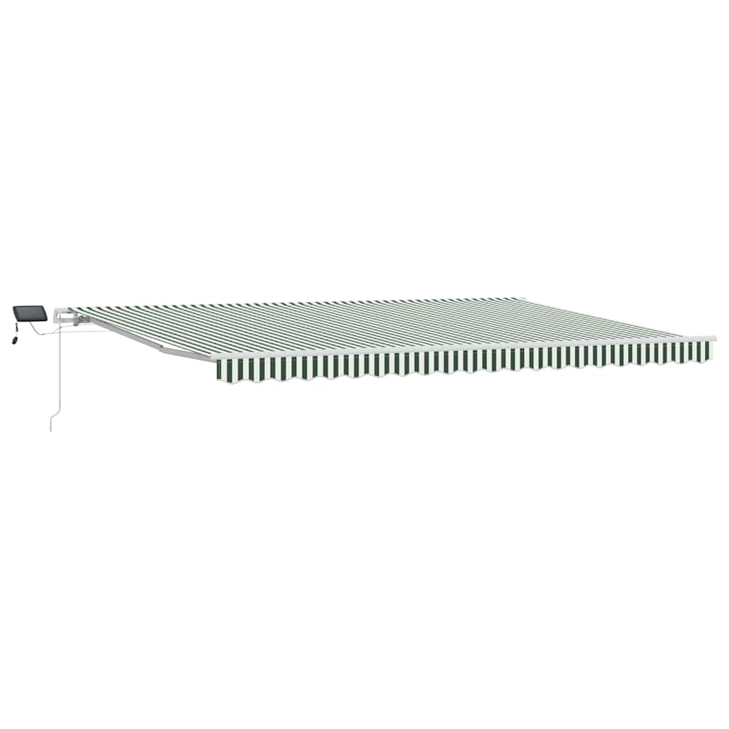 Udtrækkelig markise Grøn og Hvid 500 × 350 cm Stof og aluminium