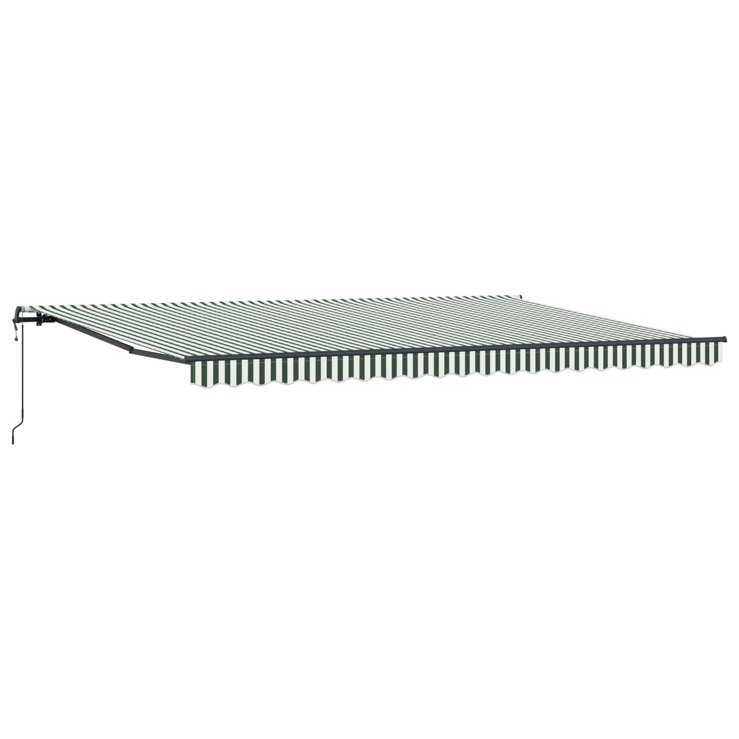 Udtrækkelig markise Grøn og Hvid 500 × 350 cm Stof og aluminium