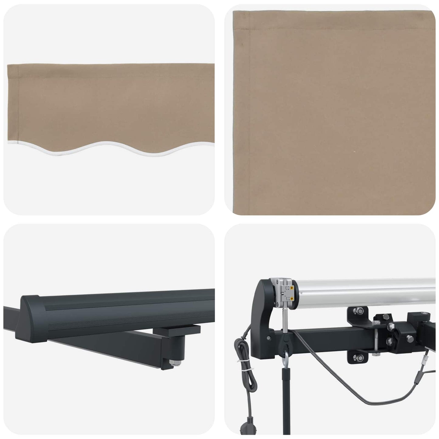 Udtrækkelig markise Beige 600 × 300 cm Polyester