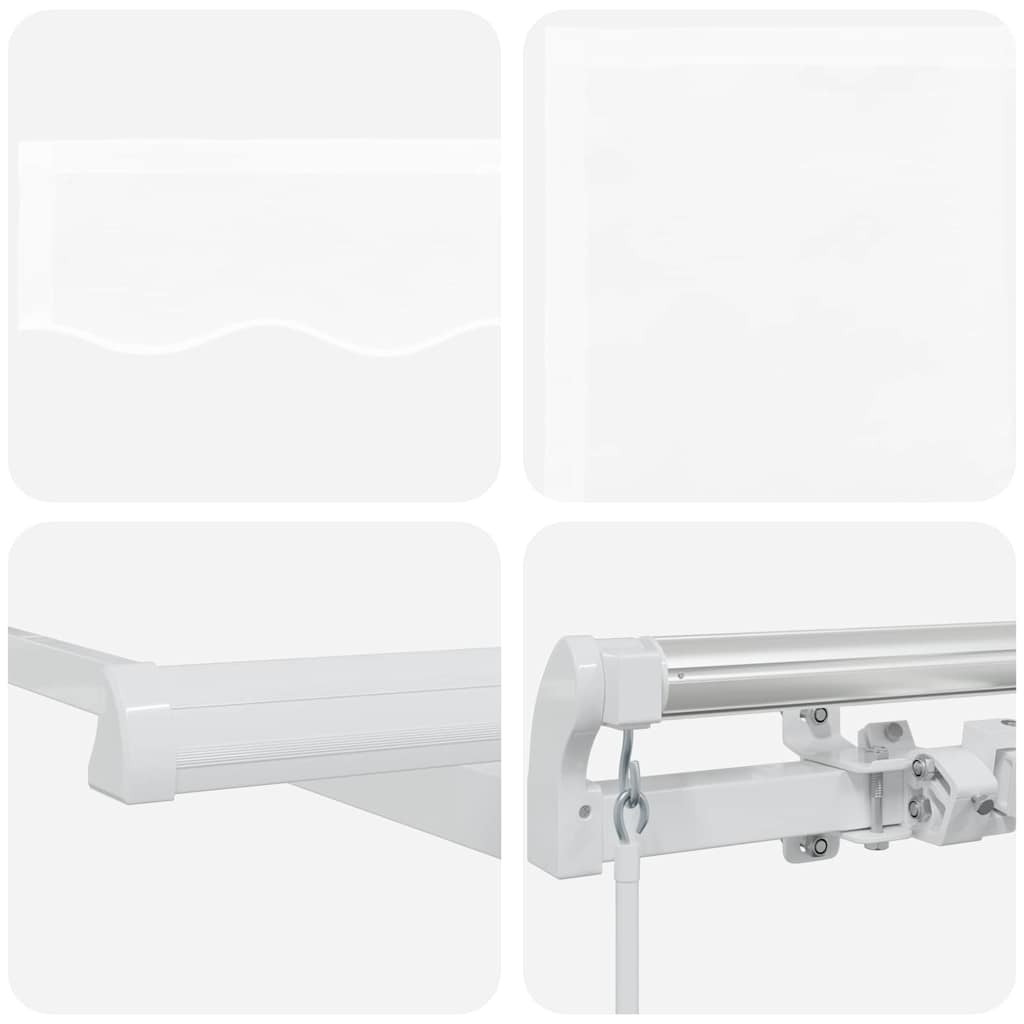 Udtrækkelig markise Hvid 600 × 300 cm Polyester og Aluminium