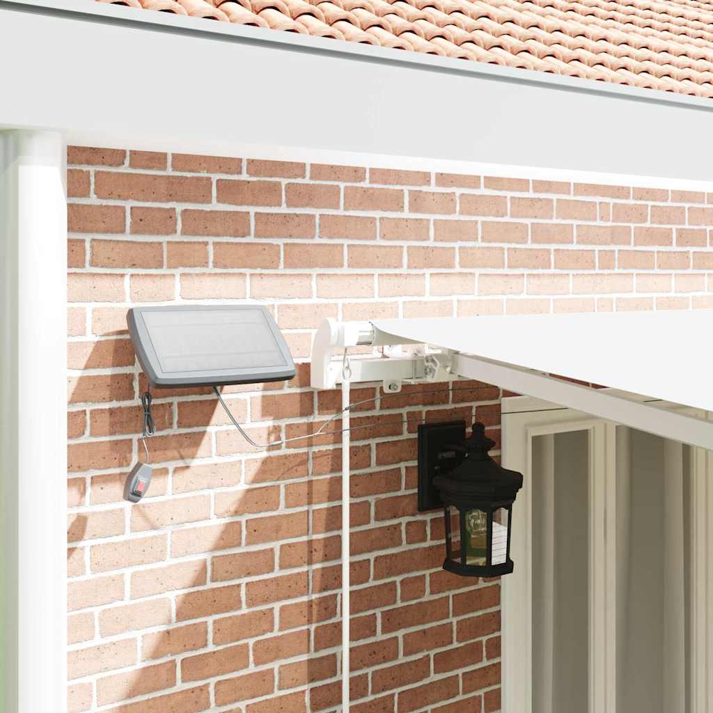 Udtrækkelig markise Hvid 600 × 300 cm Stof og aluminium