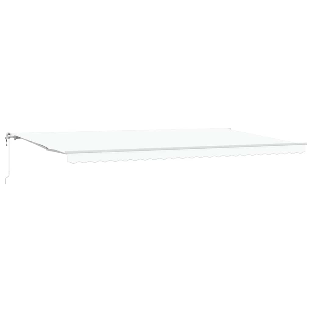 Udtrækkelig markise Hvid 600 × 300 cm Stof og aluminium