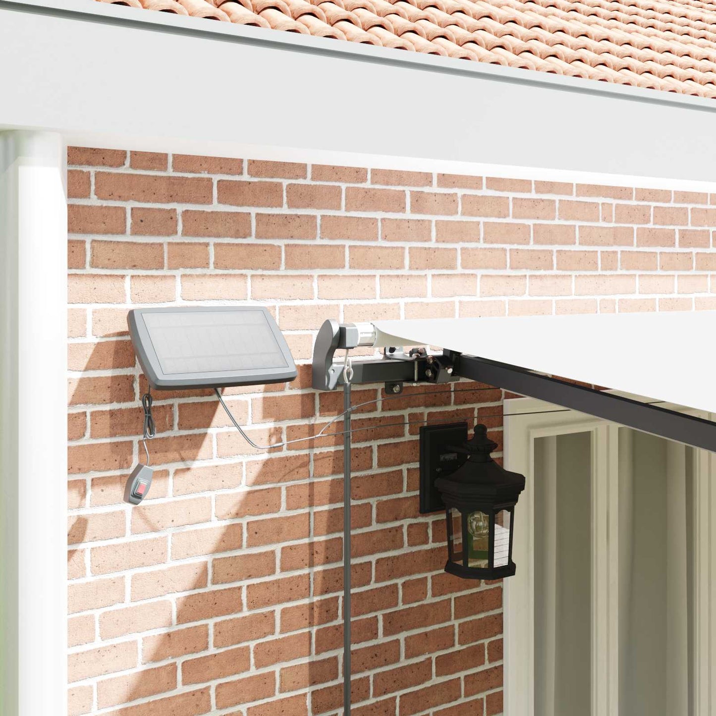 Udtrækkelig markise Hvid 600 × 300 cm Stof og aluminium