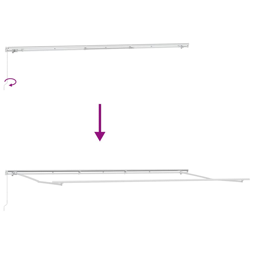 Udtrækkelig markise Grøn og Hvid 600 × 300 cm