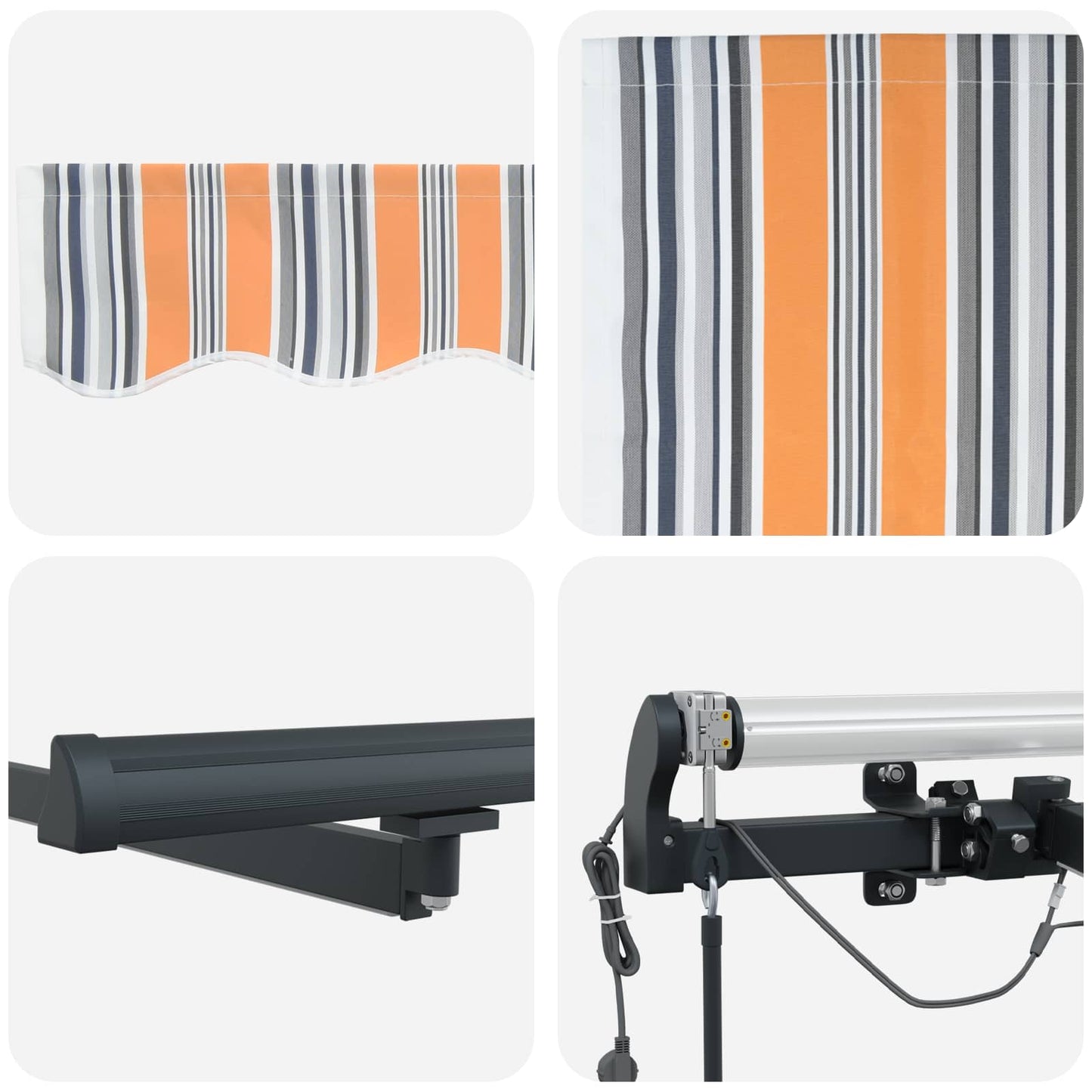 Udtrækkelig markise Flerfarvet 600 × 350 cm Polyester