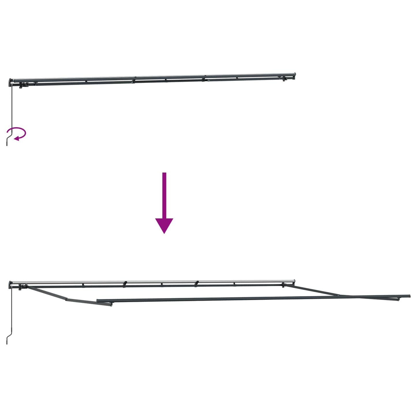 Udtrækkelig markise Flerfarvet 600 × 350 cm
