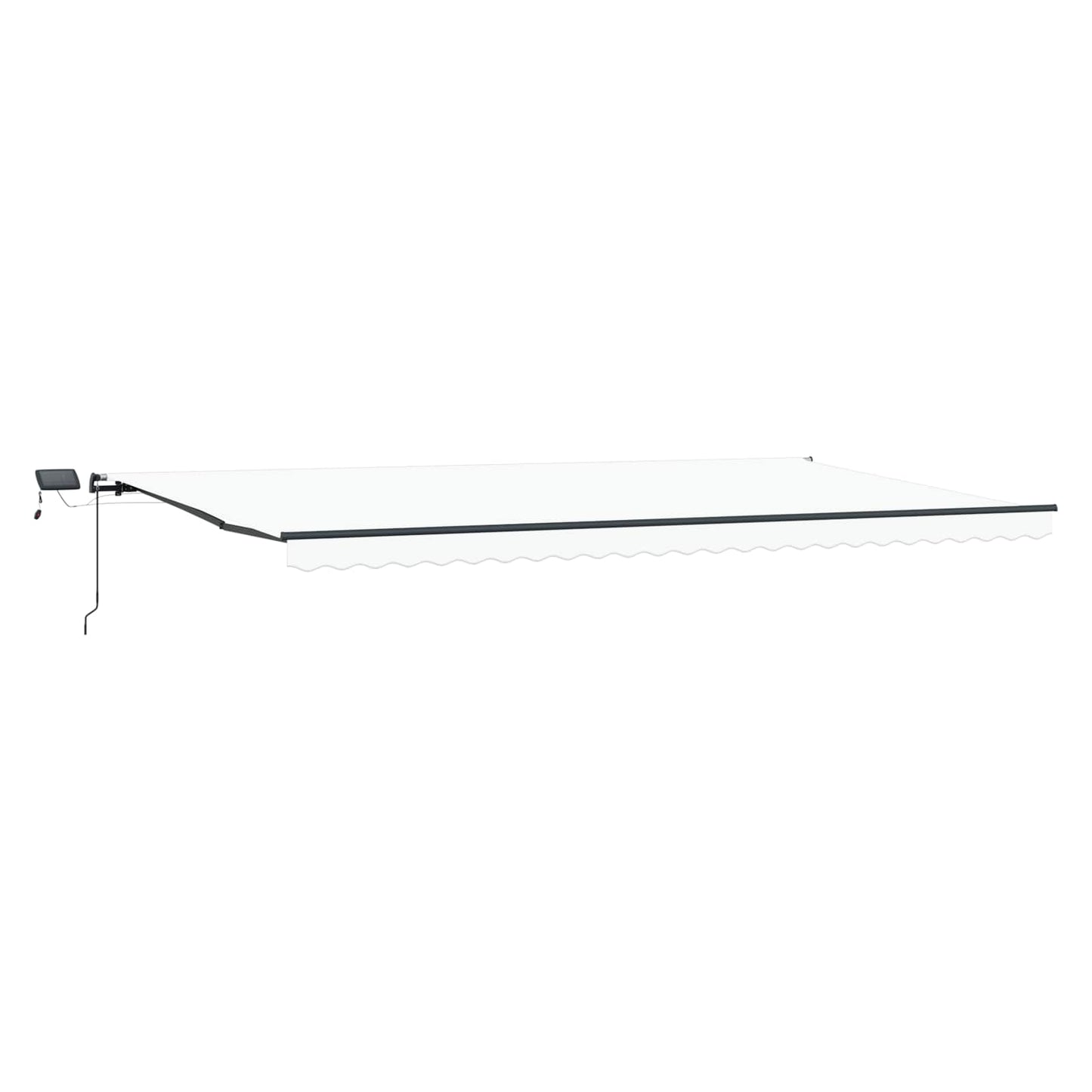 Udtrækkelig markise Hvid 600 × 350 cm Stof og aluminium