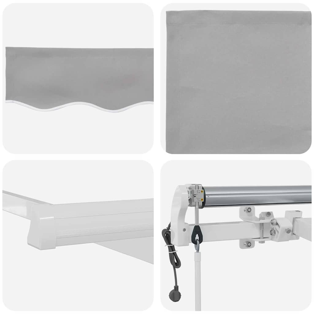 Udtrækkelig markise Lysegrå 600 × 350 cm Stof og aluminium