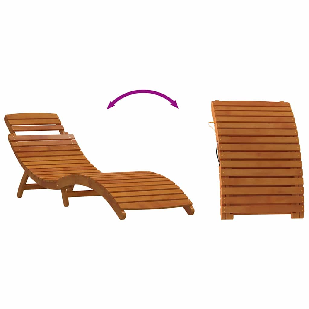 Liggestol med pude 2 pcs Cremehvid Massivt Akacietræ