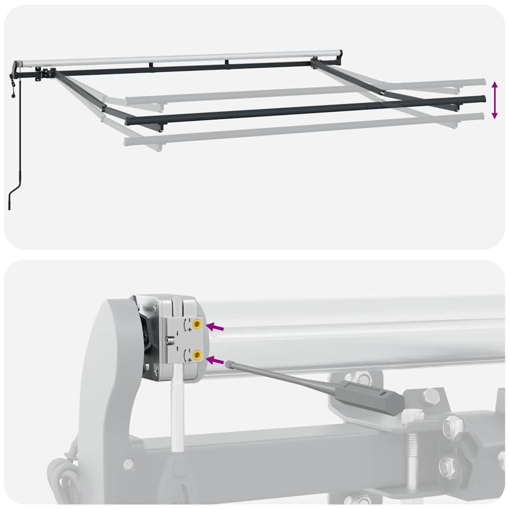 Markiseramme Antracit 4 x 2 m Metal