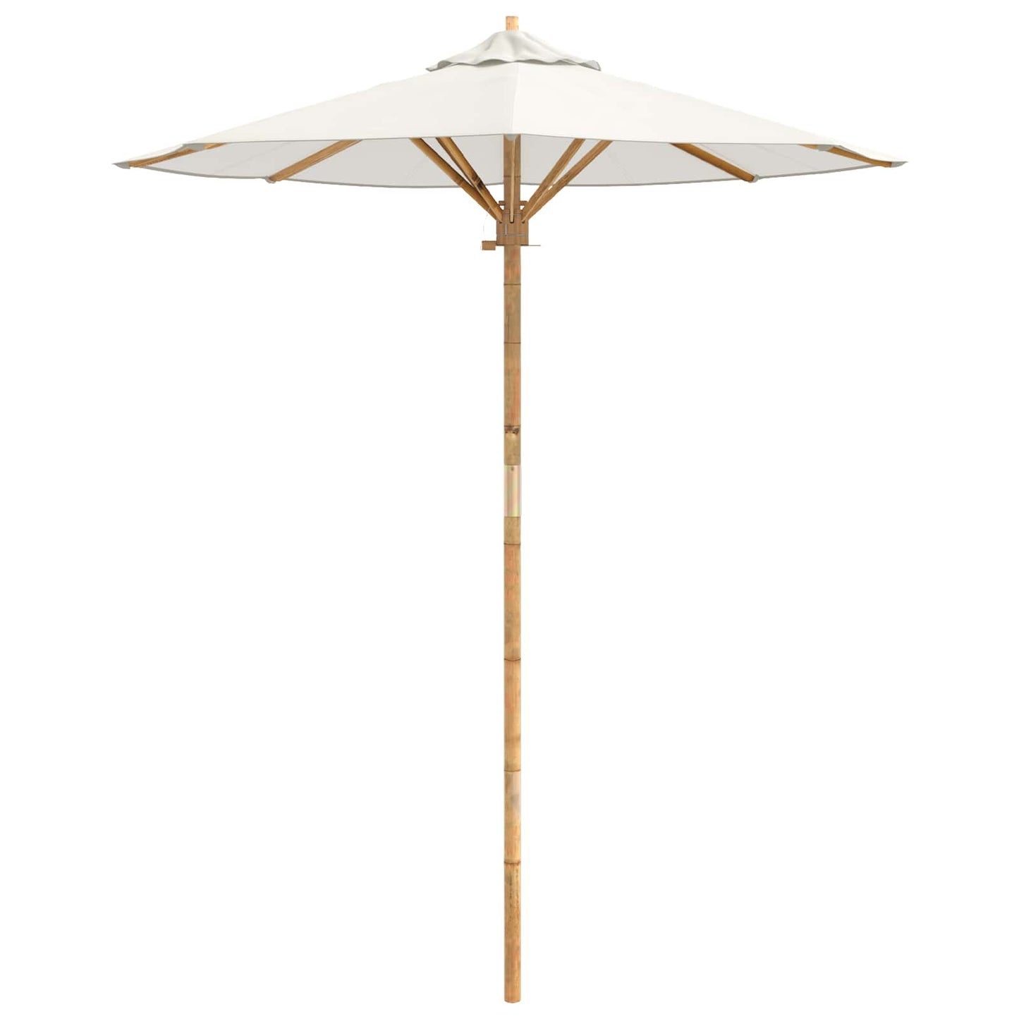 Havesol Ø 180 x 230 cm Bambus Rund Cremehvid