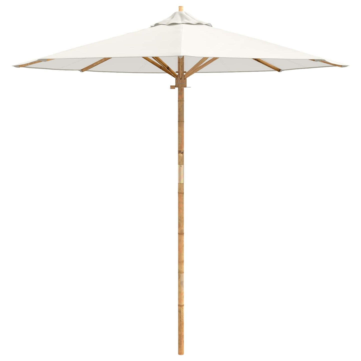 Havesol Ø 217 x 230 cm Bambus Rund Cremehvid