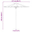 Havesol Ø 217 x 230 cm Bambus Rund Cremehvid