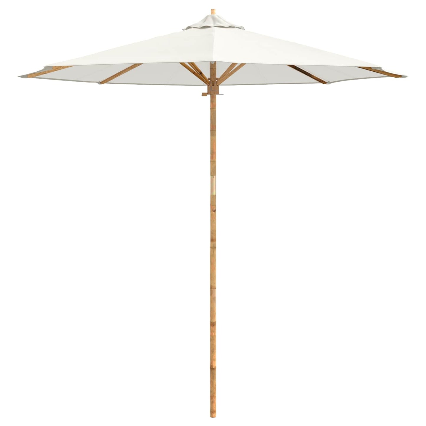 Havesol Ø 240 x 260 cm Bambus Rund Cremehvid