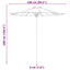 Havesol Ø 240 x 260 cm Bambus Rund Cremehvid