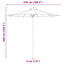 Havesol Ø 270 x 260 cm Bambus Rund Cremehvid