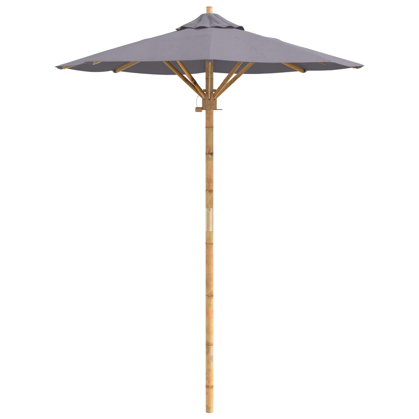 Havesol Ø 150 x 210 cm Bambus Rund Mørkegrå