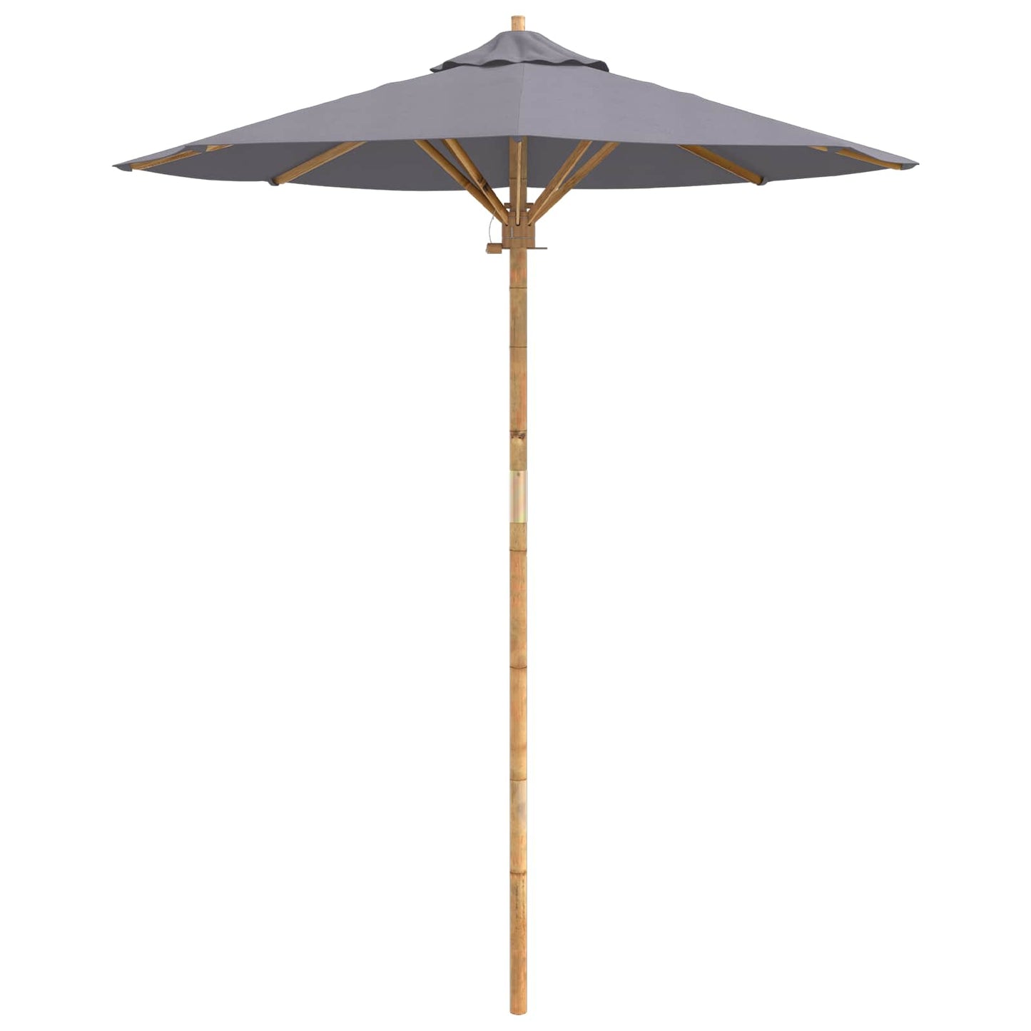 Havesol Ø 180 x 230 cm Bambus Rund Mørkegrå