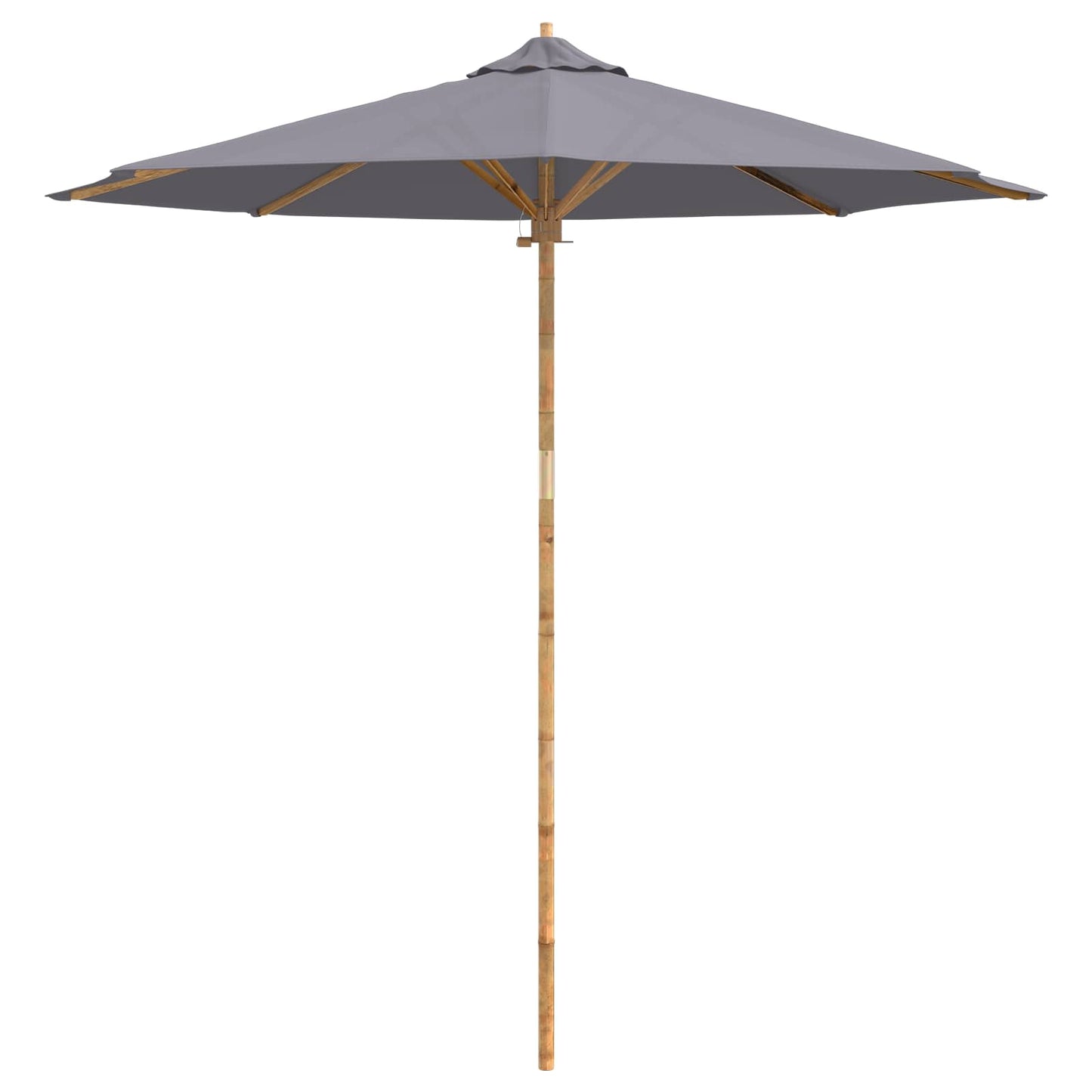 Havesol Ø 240 x 260 cm Bambus Rund Mørkegrå