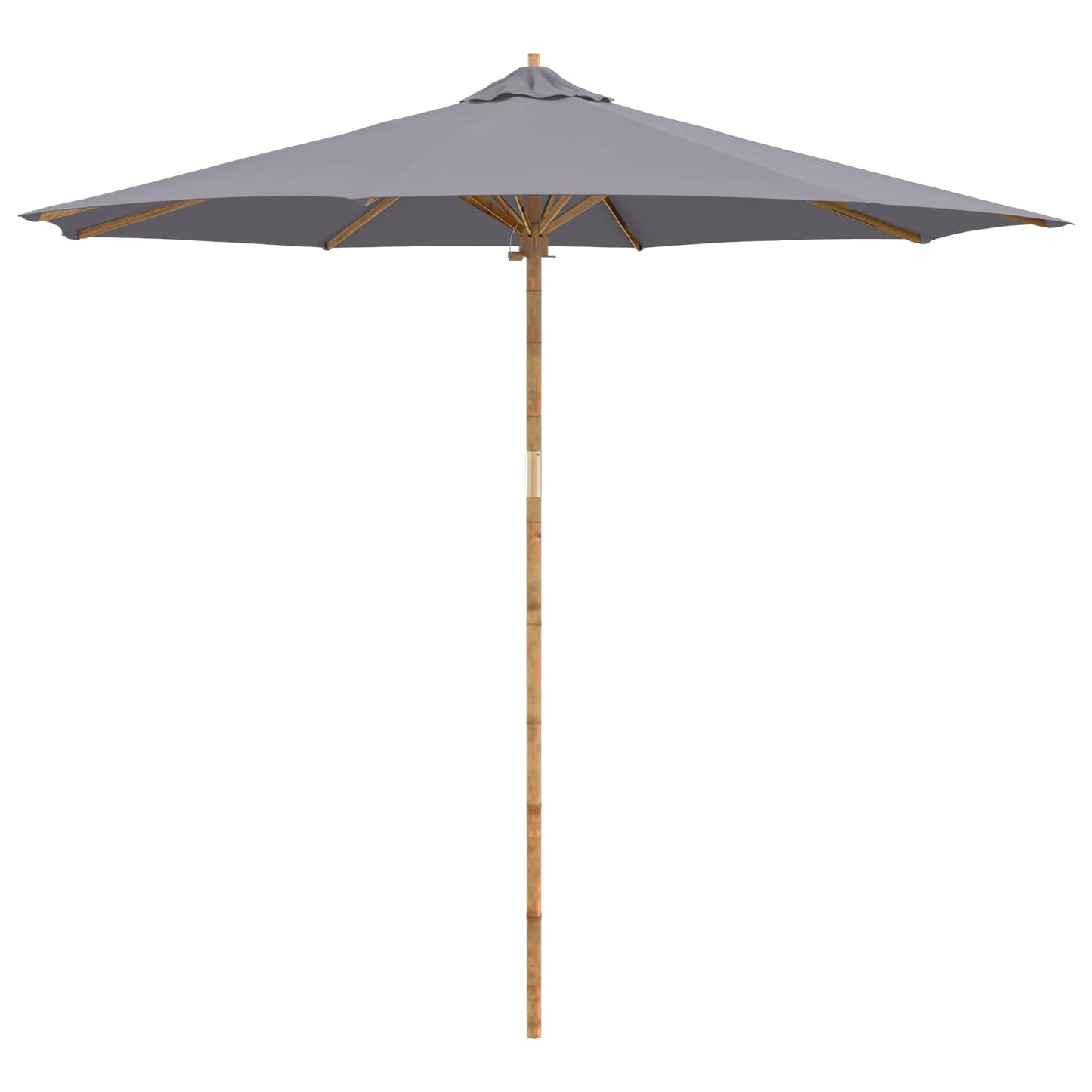 Havesol Ø 270 x 260 cm Bambus Rund Mørkegrå