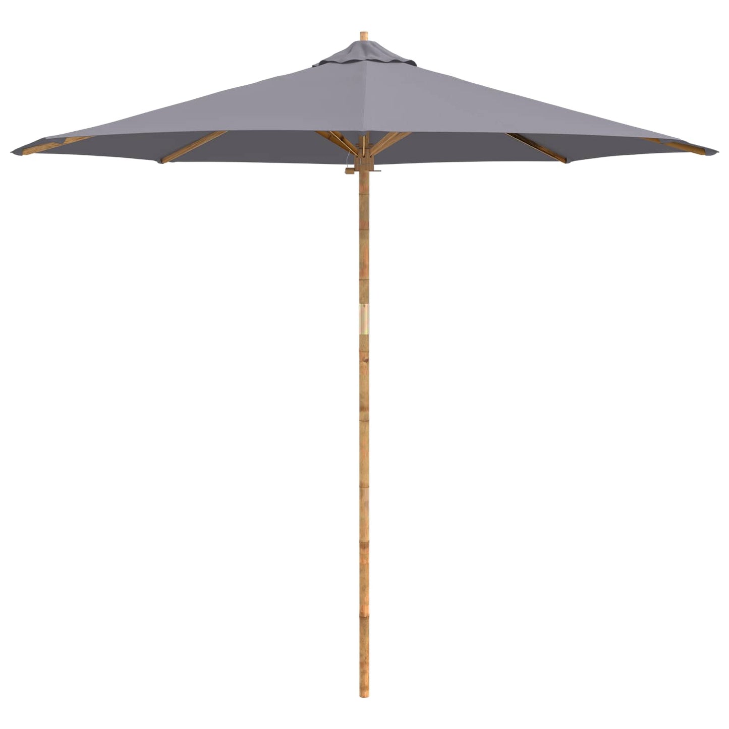 Havesol Ø 270 x 260 cm Bambus Rund Mørkegrå