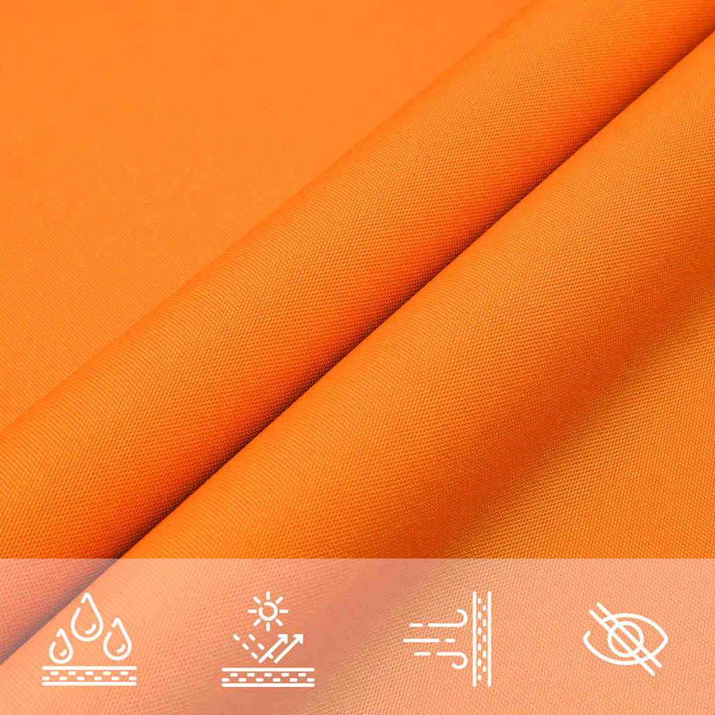 solsejl 7x5x5 m 100 % polyesterstof orange