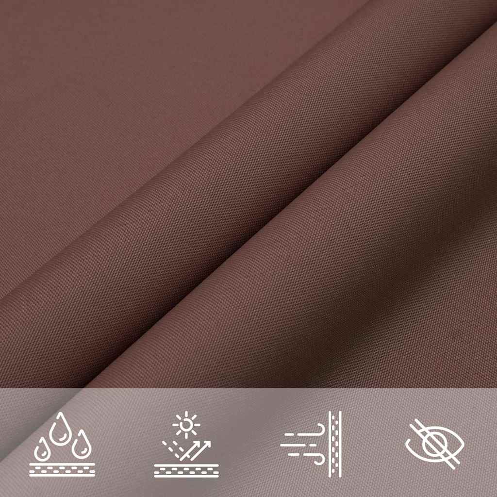 solsejl 2x2x2 m 100 % polyesterstof brun