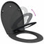Toilet sæde Antracit 47 x 37 x 4 cm Duroplast