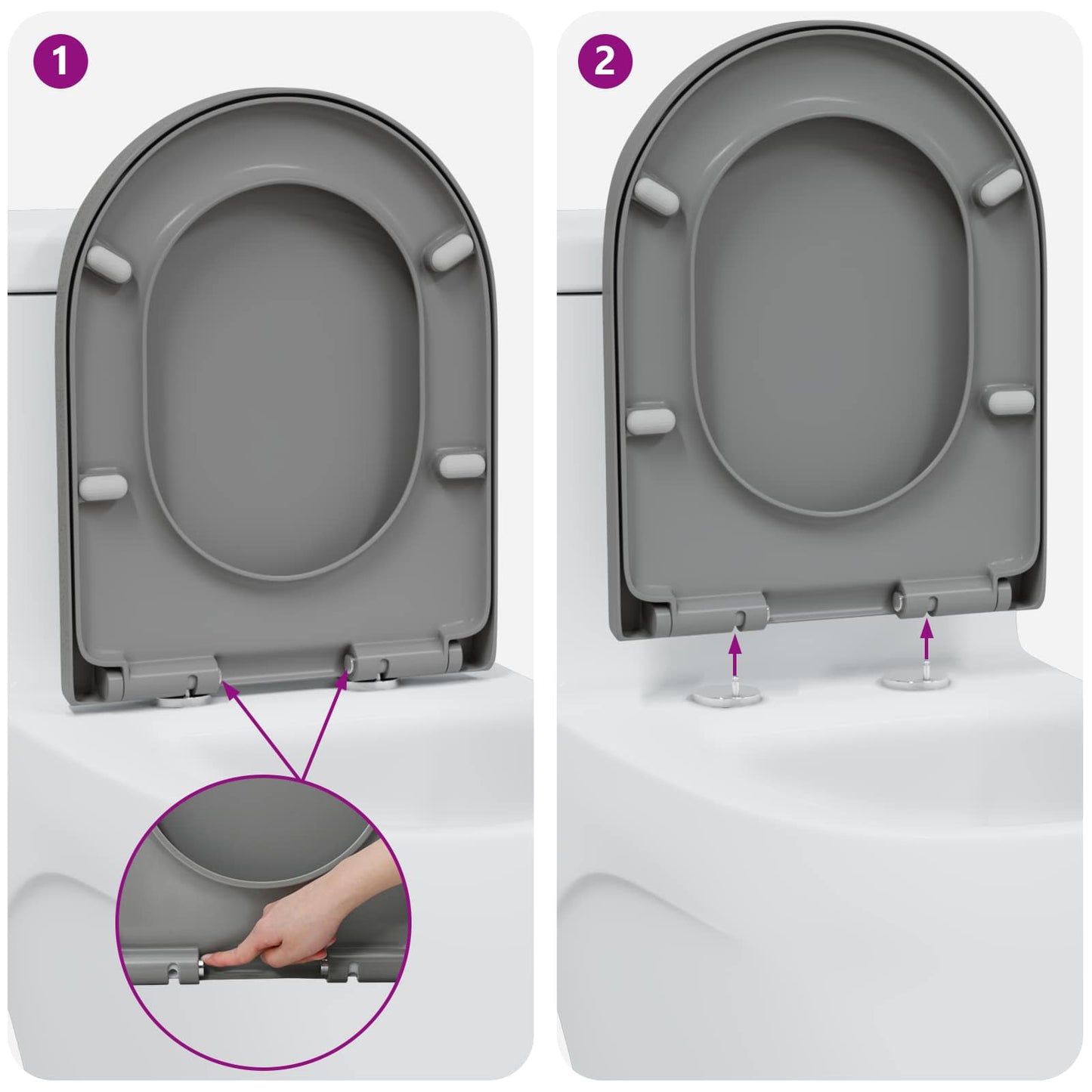 Toilet sæde Grå 49 x 36 x 4 cm Duroplast