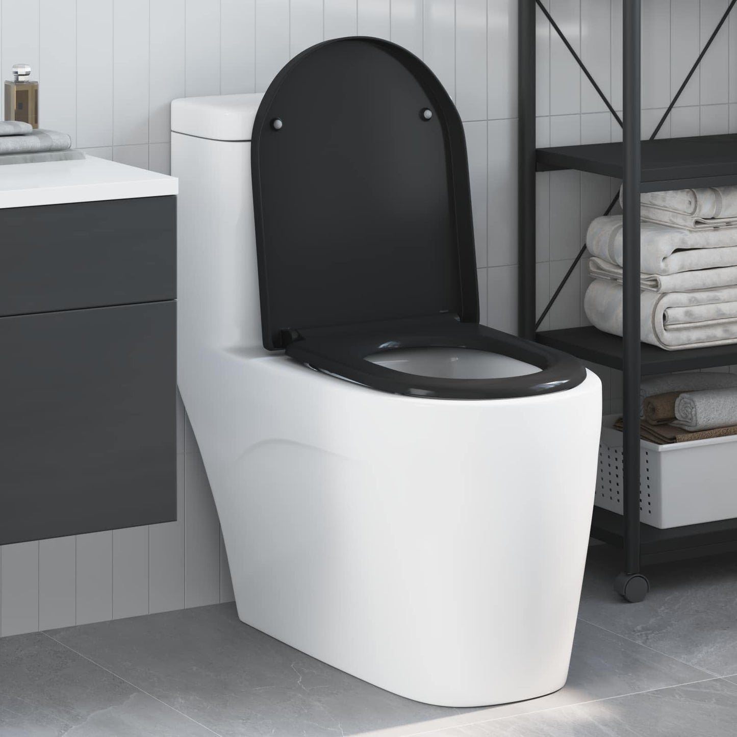 Toilet sæde Sort 49 x 36 x 4 cm Duroplast
