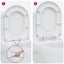 Toilet sæde Hvid 49 x 36 x 4 cm Duroplast