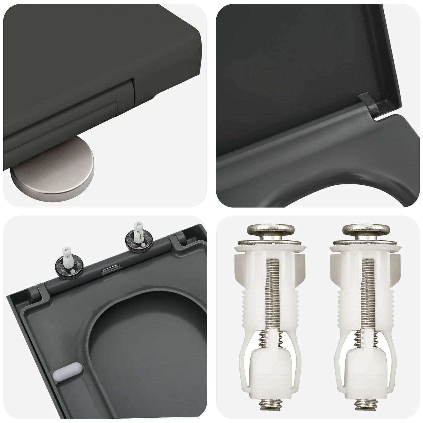 Toilet sæde Antracit 47,5 x 35 x 3,6 cm Duroplast