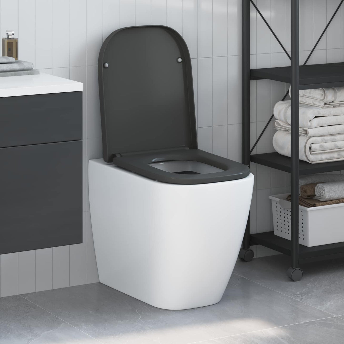 Toilet sæde Antracit 47,5 x 35 x 3,6 cm Duroplast