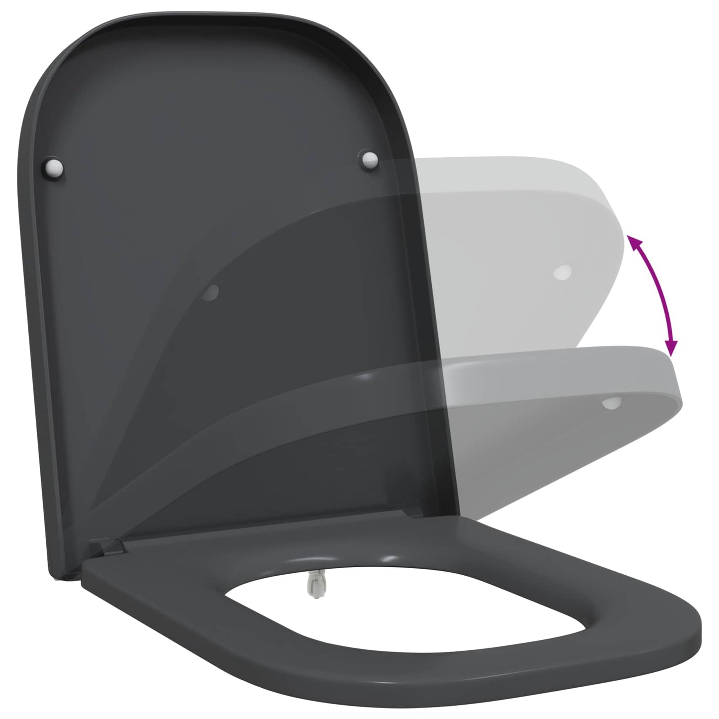 Toilet sæde Antracit 47,5 x 35 x 3,6 cm Duroplast
