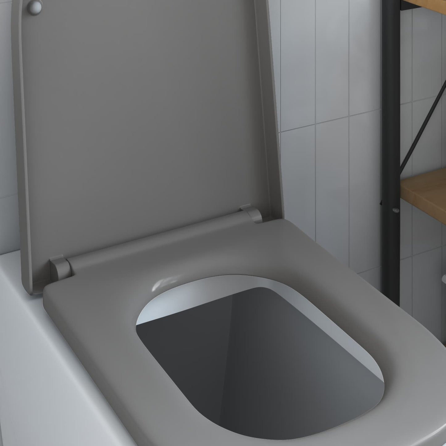 Toilet sæde Grå 47,5 x 35 x 3,6 cm Duroplast