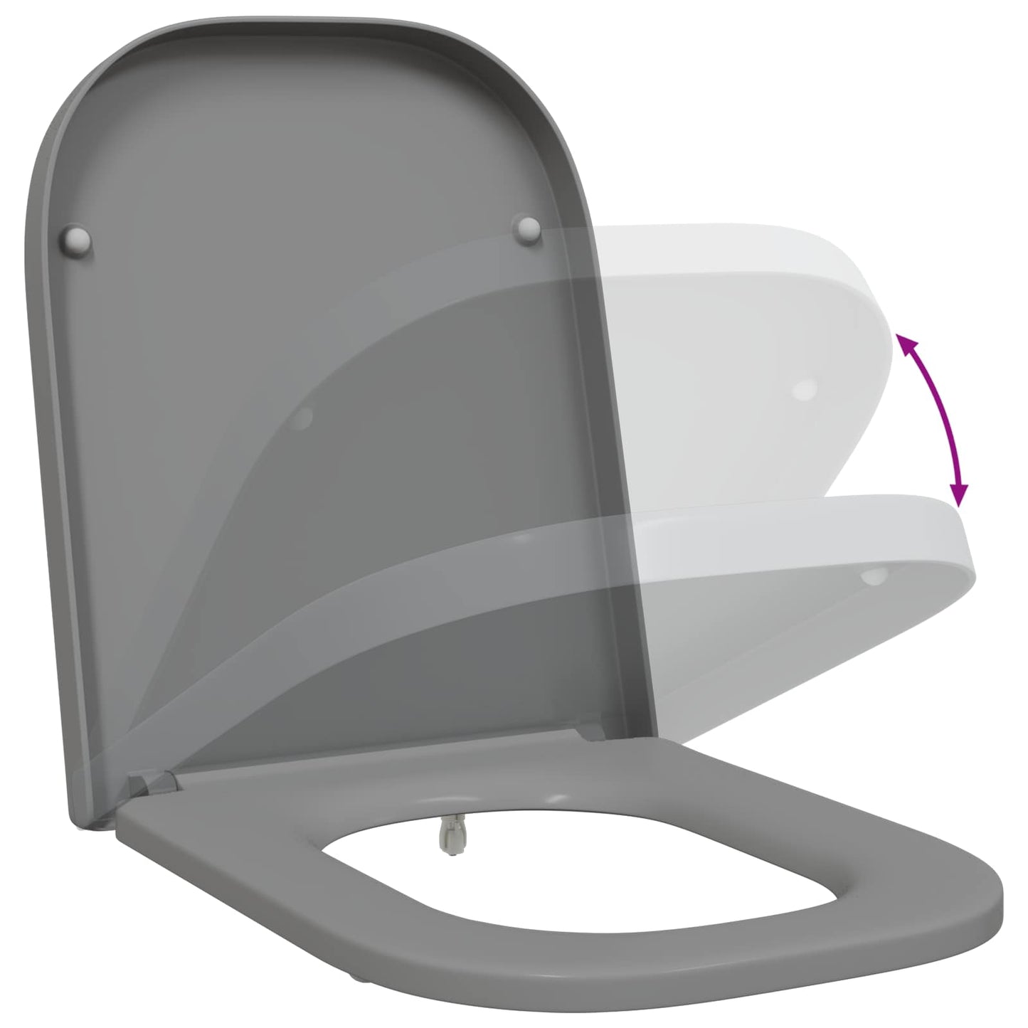 Toilet sæde Grå 47,5 x 35 x 3,6 cm Duroplast