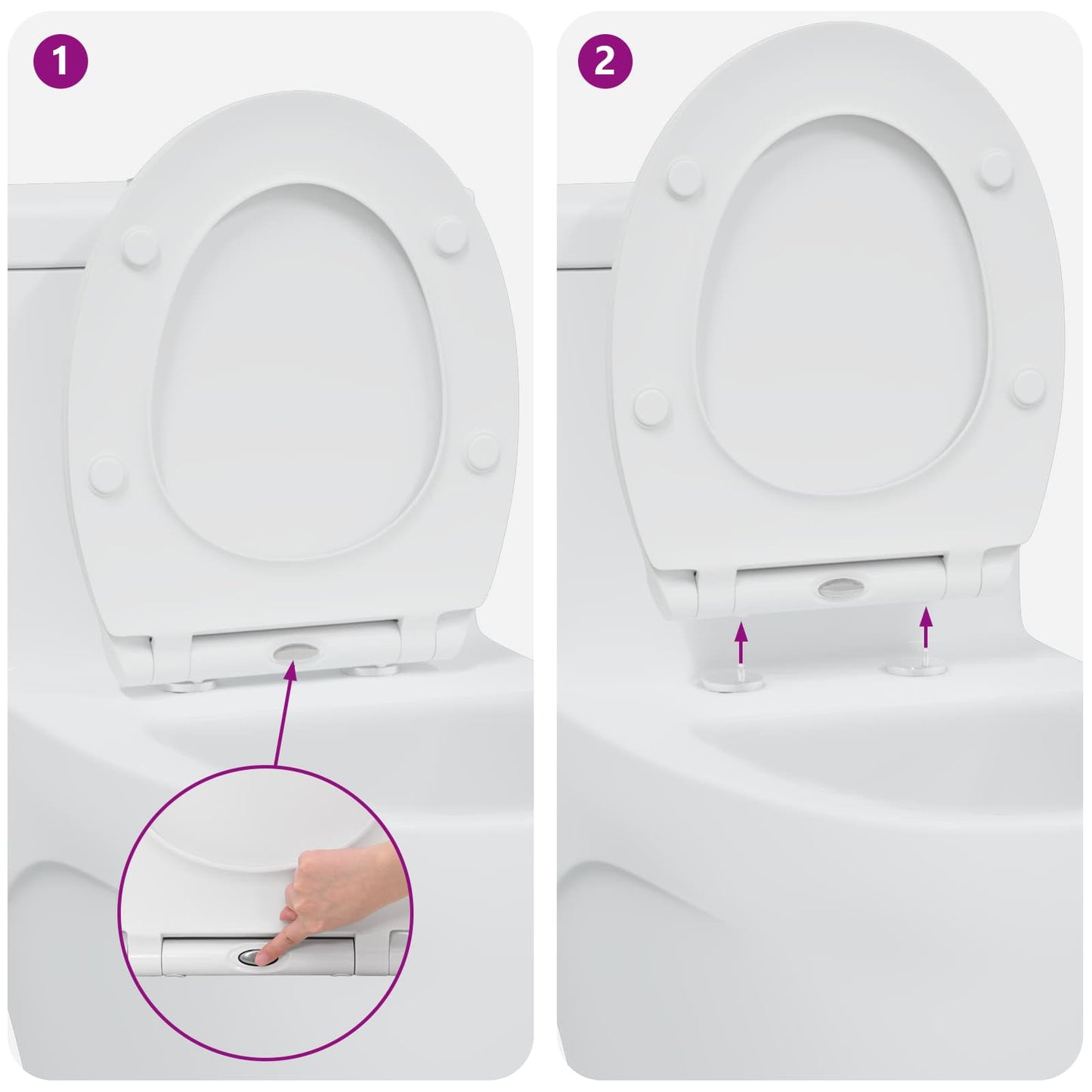 Toilet sæde Hvid 45,5 x 37,5 x 3,8 cm Duroplast