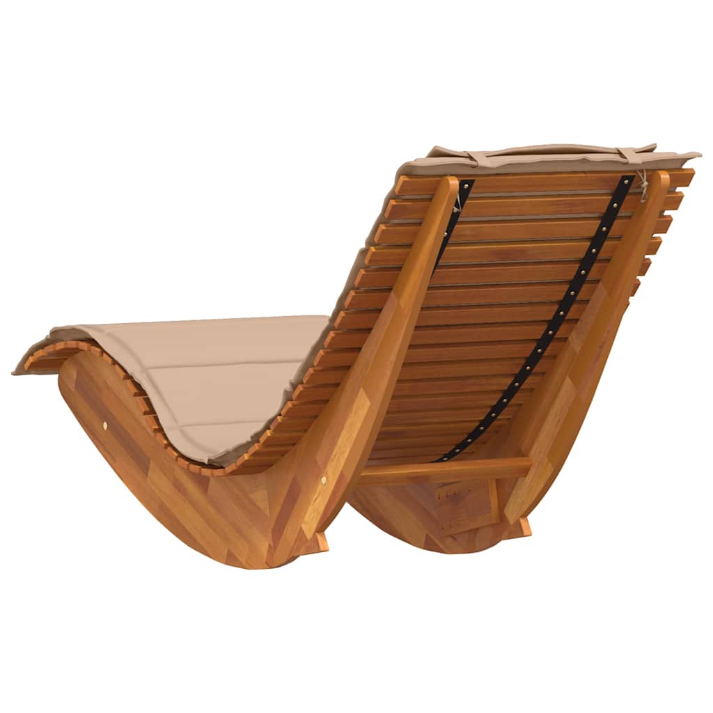 Solstol med pude 2-person 2 pcs Brun Massivt Akacietræ