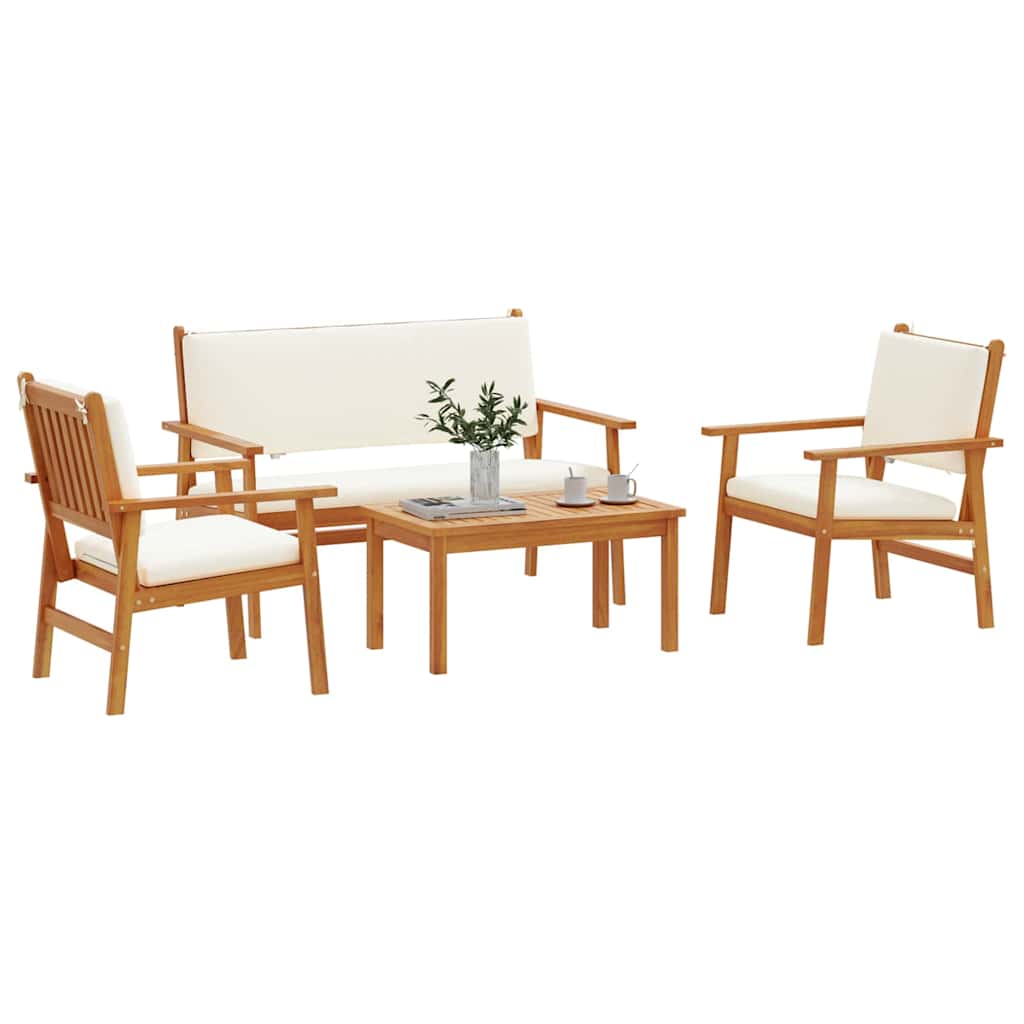 Havesofa Sæt 4 pcs Brun 120 x 65,5 x 79 cm Massivt Akacietræ