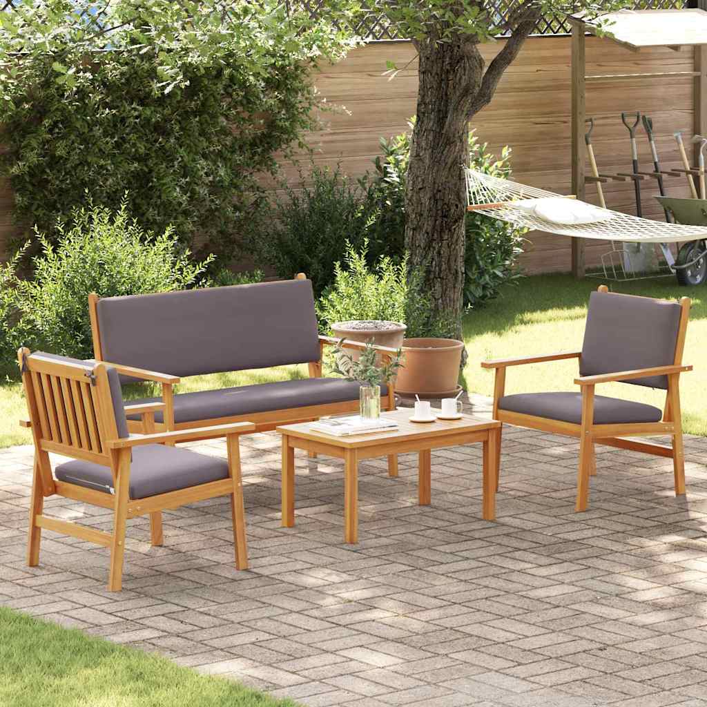 Havesofa Sæt 4 pcs Brun 120 x 65,5 x 79 cm Massivt Akacietræ