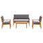 Havesofa Sæt 4 pcs Brun 120 x 65,5 x 79 cm Massivt Akacietræ